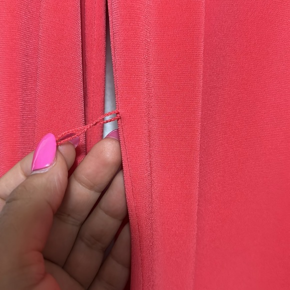 Calvin Klein Women’s Coral Pink Long Sleeve Button Down Dress Size 4 - Picture 6 of 6